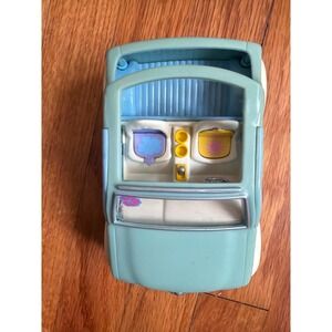 Vintage 2001 Polly Pocket Teal Blue Floral SUV Cruiser Car Toy Vehicle Y2K